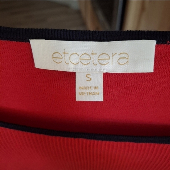 Etcetera Red Sweater with Black Trim - Picture 7 of 8